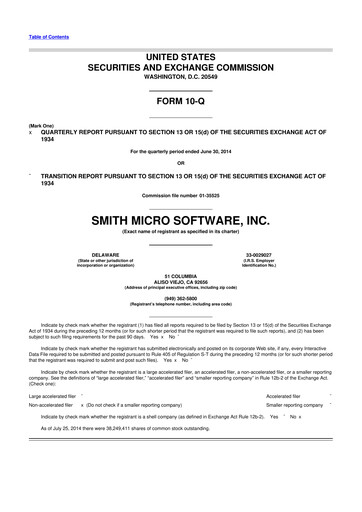 Thumbnail Smith Micro Software
 10-Q Quarterly Report FY2014 