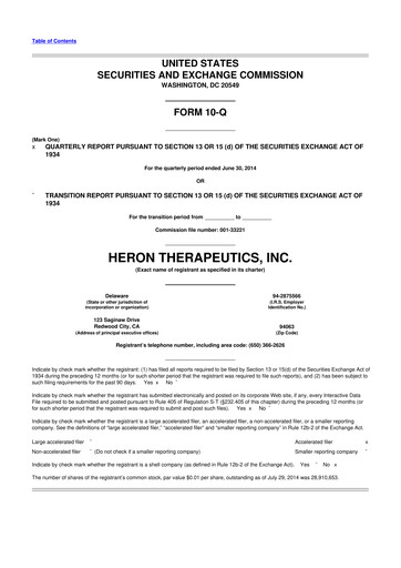 Thumbnail Heron Therapeutics 10-Q Quarterly Report FY2014 