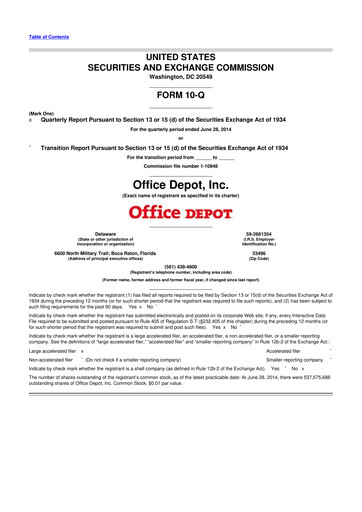 Thumbnail The ODP Corporation
 10-Q Quarterly Report FY2014 