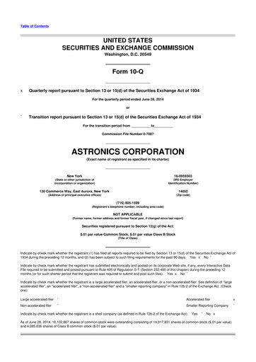 Thumbnail Astronics Corporation
 10-Q Quarterly Report FY2014 
