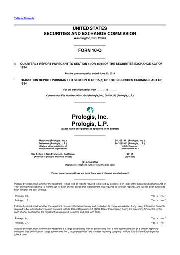 Thumbnail Prologis 10-Q Quarterly Report FY2014 