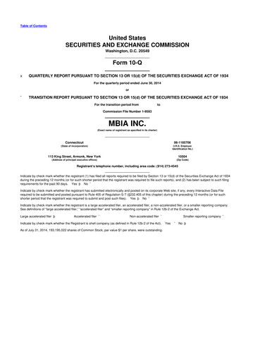 Thumbnail MBIA 10-Q Quarterly Report FY2014 
