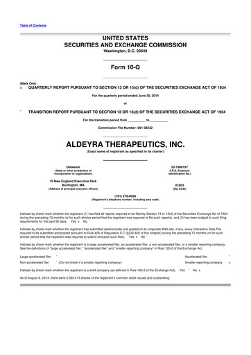 Thumbnail Aldeyra Therapeutics
 10-Q Quarterly Report FY2014 