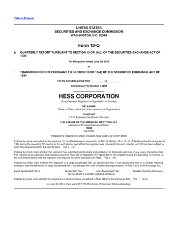 Vorschaubild Hess 10-Q Quartalsbericht 2014 