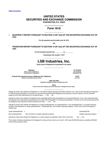 Thumbnail LSB Industries 10-Q Quarterly Report FY2014 