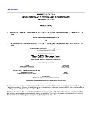 Thumbnail Geo Group 10-Q Quarterly Report FY2014 