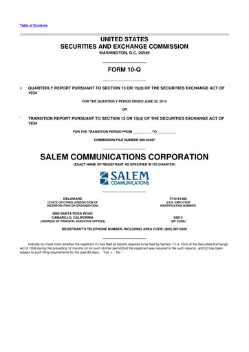 Thumbnail Salem Media Group
 10-Q Quarterly Report FY2014 