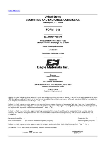 Thumbnail Eagle Materials
 10-Q Quarterly Report FY2015 