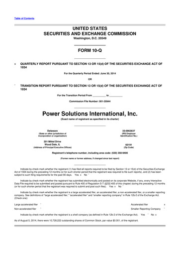 Thumbnail Power Solutions International 10-Q Quarterly Report FY2014 Q2