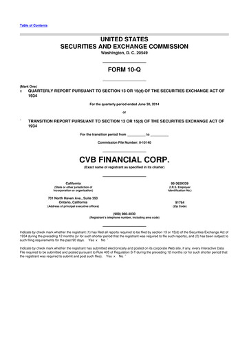 Thumbnail CVB Financial 10-Q Quarterly Report FY2014 