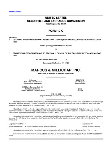 Miniature Marcus & Millichap 10-Q Rapport trimestriel 2014 