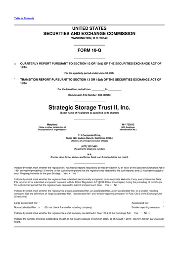 Vorschaubild SmartStop Self Storage REIT 10-Q Quartalsbericht 2014 