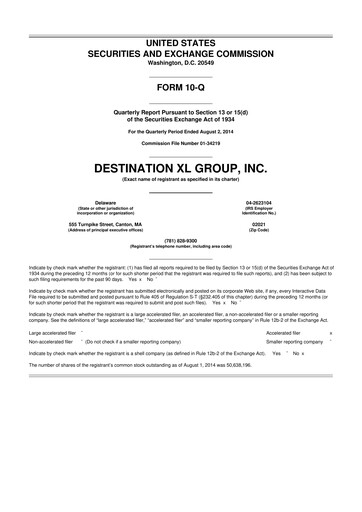 Vorschaubild Destination XL 10-Q Quartalsbericht 2014 