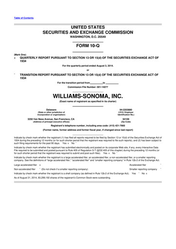 Thumbnail Williams-Sonoma 10-Q Quarterly Report FY2014 