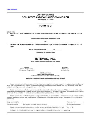 Thumbnail Intevac
 10-Q Quarterly Report FY2014 