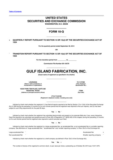 Thumbnail Gulf Island Fabrication
 10-Q Quarterly Report FY2014 