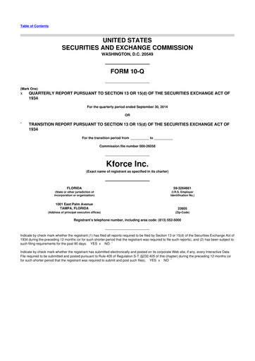 Thumbnail Kforce 10-Q Quarterly Report FY2014 