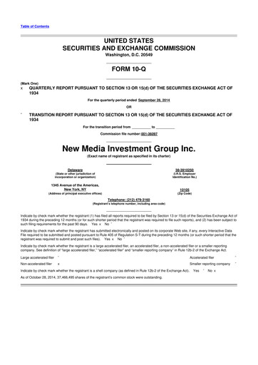 Thumbnail Gannett 10-Q Quarterly Report FY2014 