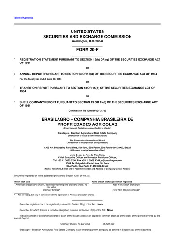 Thumbnail BrasilAgro 20-F Annual Report 
