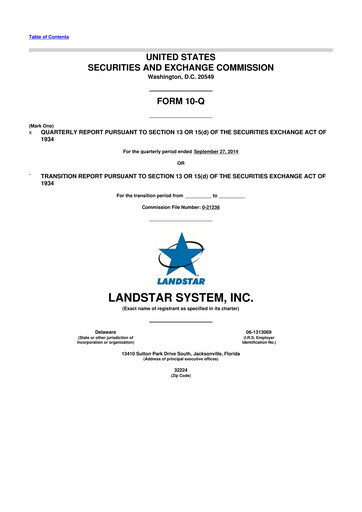 Thumbnail Landstar System
 10-Q Quarterly Report FY2014 