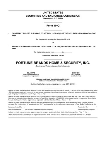 Thumbnail Fortune Brands Innovations 10-Q Quarterly Report FY2014 