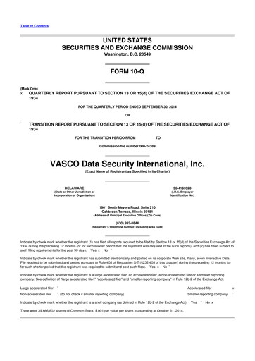 Vorschaubild OneSpan 10-Q Quartalsbericht 2014 
