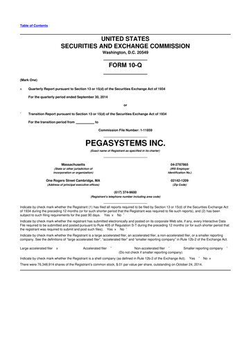 Thumbnail Pegasystems 10-Q Quarterly Report FY2014 