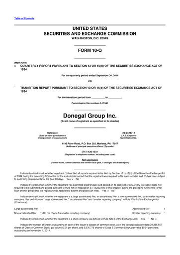 Thumbnail Donegal Group 10-Q Quarterly Report FY2014 