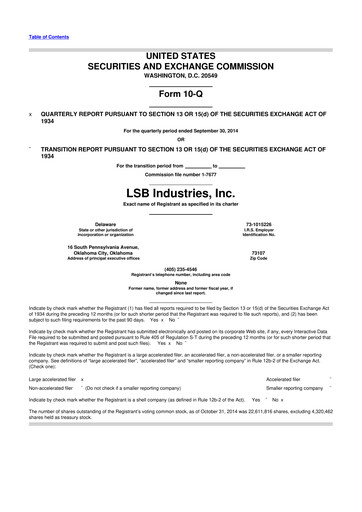 Thumbnail LSB Industries 10-Q Quarterly Report FY2014 