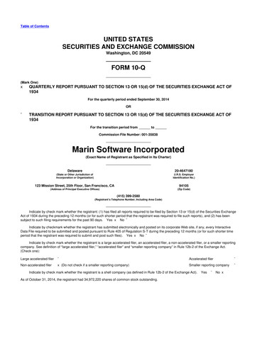 Thumbnail Marin Software 10-Q Quarterly Report FY2014 