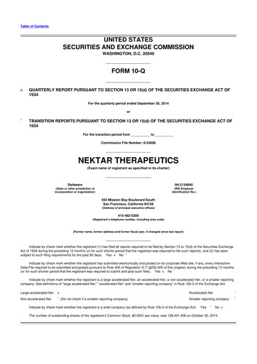 Thumbnail Nektar Therapeutics
 10-Q Quarterly Report FY2014 