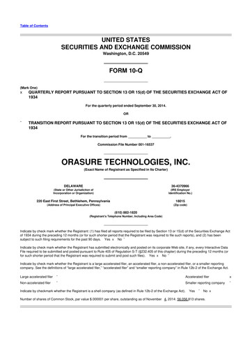 Thumbnail OraSure Technologies 10-Q Quarterly Report FY2014 