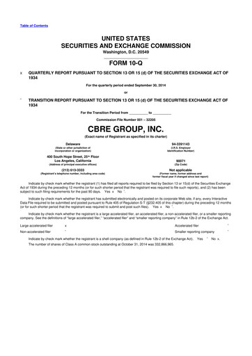 Miniature CBRE Group
 10-Q Rapport trimestriel 2014 