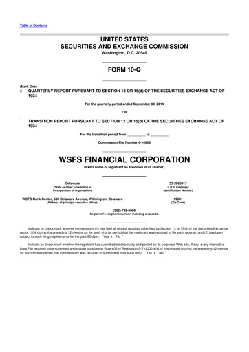 Thumbnail WSFS Financial 10-Q Quarterly Report FY2014 