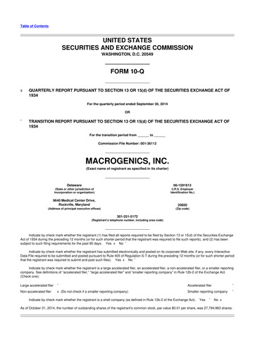 Thumbnail MacroGenics 10-Q Quarterly Report FY2014 