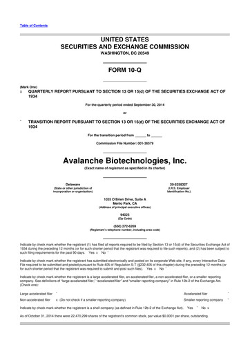 Thumbnail Adverum Biotechnologies
 10-Q Quarterly Report FY2014 