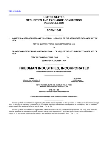 Vorschaubild Friedman Industries 10-Q Quartalsbericht 2015 