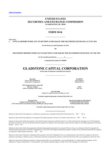 Thumbnail Gladstone Capital Corporation 10-K Annual Report 
