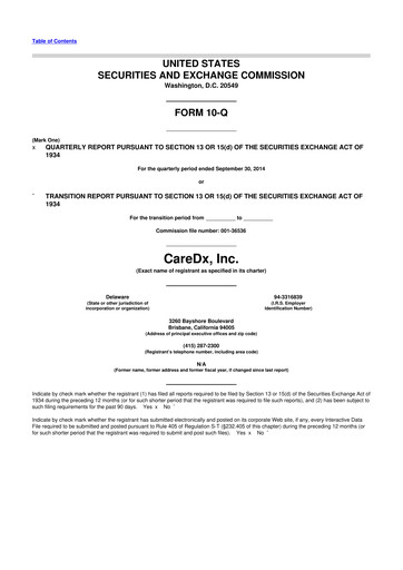 Thumbnail CareDx 10-Q Quarterly Report FY2014 