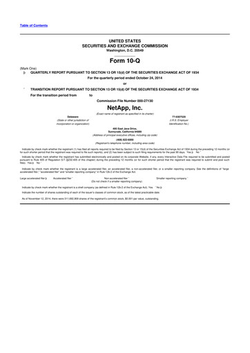 Miniature NetApp
 10-Q Rapport trimestriel 2015 