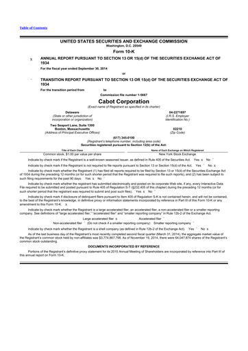 Thumbnail Cabot Corporation
 10-K Annual Report 2014