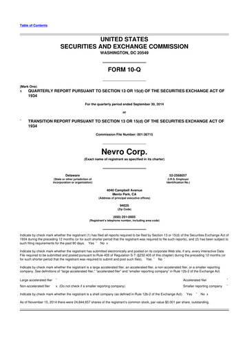 Thumbnail Nevro
 10-Q Quarterly Report FY2014 