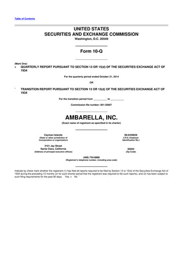 Thumbnail Ambarella 10-Q Quarterly Report FY2015 