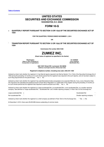 Thumbnail Zumiez 10-Q Quarterly Report FY2014 