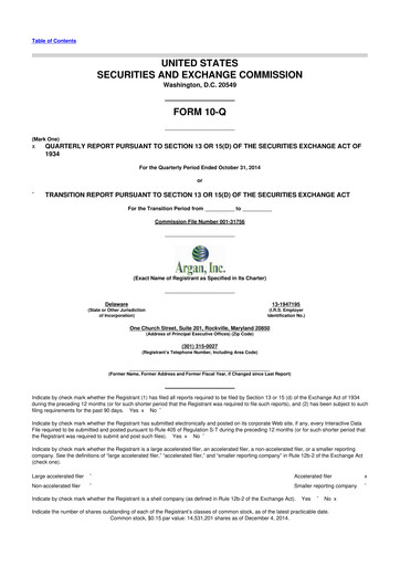 Thumbnail Argan 10-Q Quarterly Report FY2014 