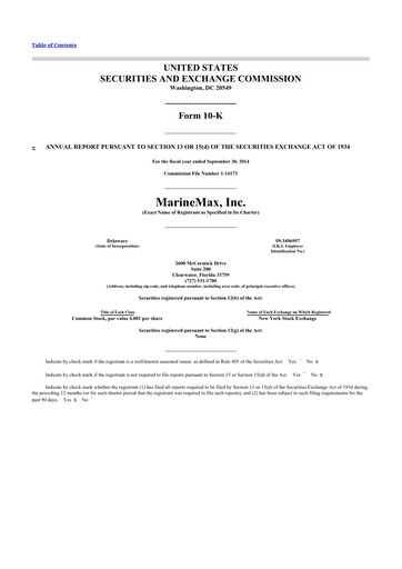 Thumbnail MarineMax 10-K Annual Report 2014