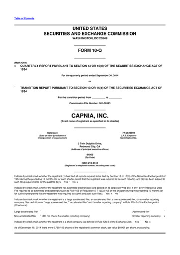 Miniature Soleno Therapeutics 10-Q Rapport trimestriel 2014 