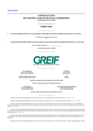 Thumbnail Greif 10-K Annual Report 2014