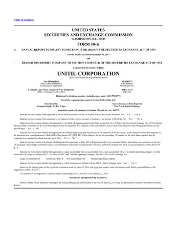 Thumbnail Unitil Corporation
 10-K Annual Report 2014