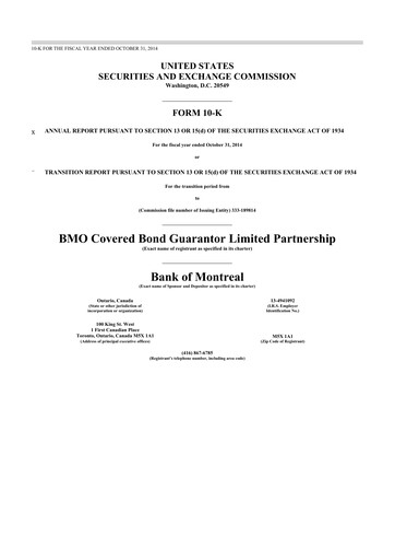 Thumbnail Bank of Montreal
 10-K Annual Report 